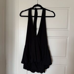 Free People Paige Black Halter Top